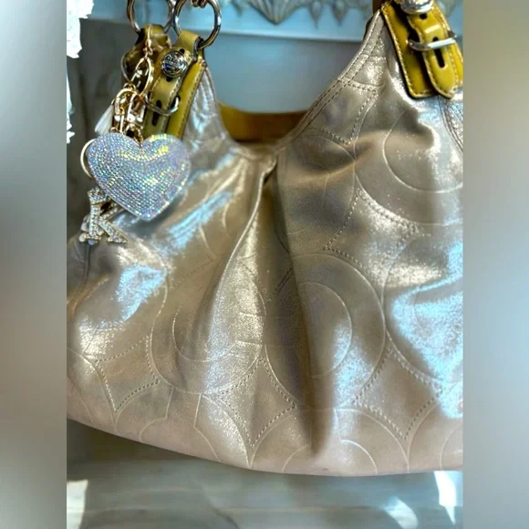 Coach Signature C Maggie Hobo Metallic Bag - Picture 7 of 9